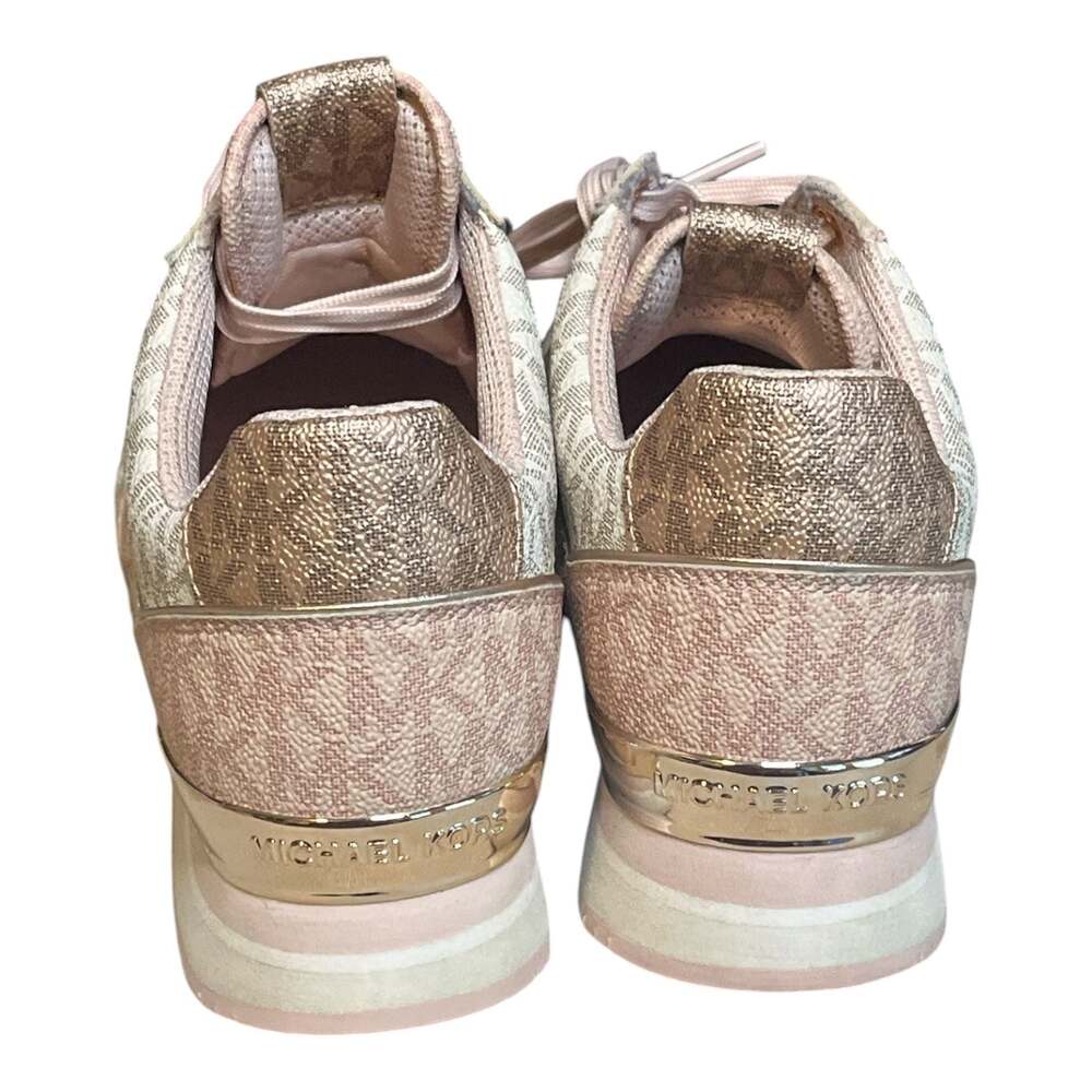 Michael Kors Maddy Two-Tone Logo and Mesh Trainer Powder Blush - Picture 6 of 7